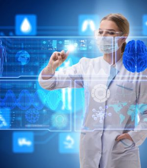 Woman,Doctor,In,Telemedicine,Futuristic,Concept